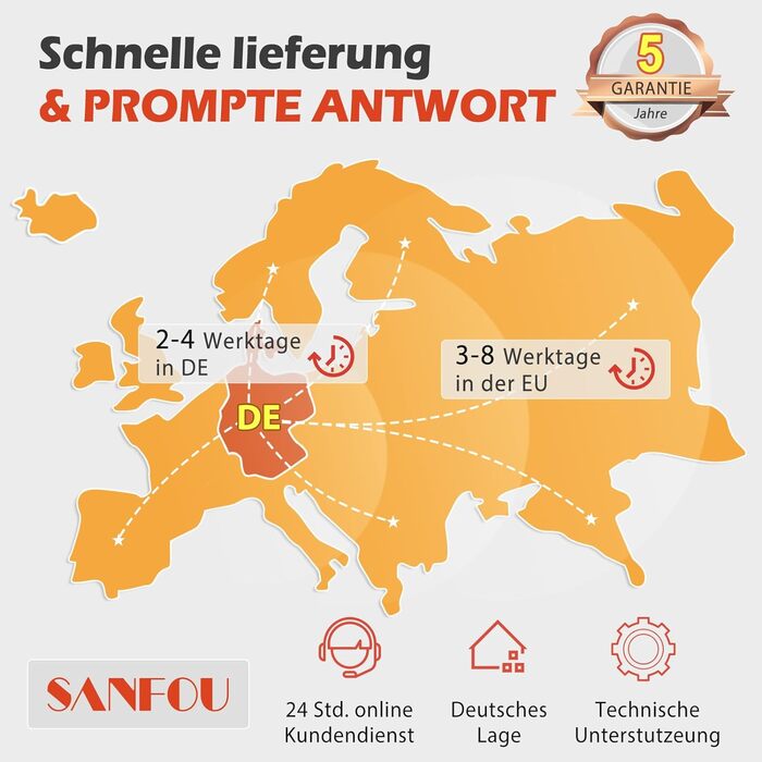 Акумулятор SANFOU 12V 100Ah LiFePO4, літієва батарея 1280 Втгод з BMS 100 А, автомобільні акумулятори 5000-15000 разів, підтримка 4S4P, ідеально підходить як джерело живлення для кемпінгу на автофургоні 12V100Ah