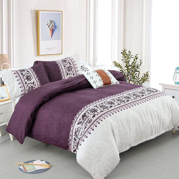 Комплект постільної білизни WONGS BEDDING 135x200см, мікрофібра, блискавка, в т.ч. наволочка (фіолетова)