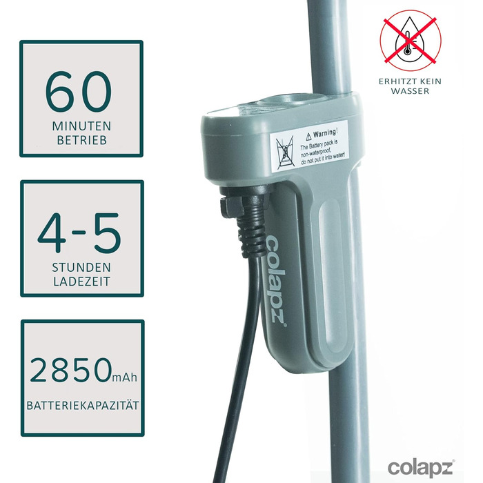 Портативна душова кабіна Colapz з акумулятором та помпою – для кемпінгу, автодому, вана, автомобіля та домашніх тварин