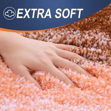 Килимок для ванної кімнати OLANLY, м'який та поглинаючий, з мікрофібри, з антиковзким покриттям, 50.8 x 81.3 см, помаранчевий