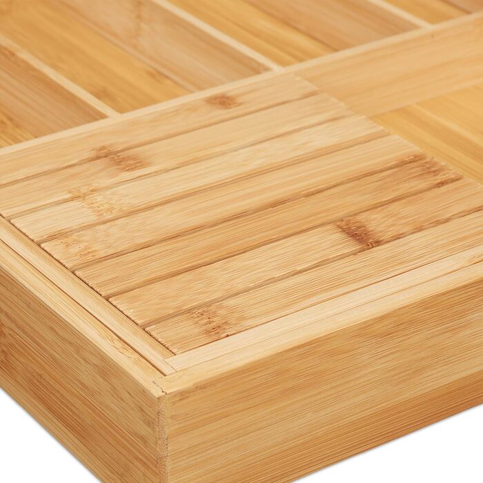Підставка для столових приборів Relaxdays, 5-7 відділень, 5x55x43 см, бамбук