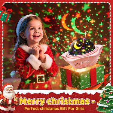 Проєктор зоряного неба One Fire Sternenhimmel для дітей: 96 режимів + 6 фільмів, нічник, обертання 360°, рожевий, з пультом ДУ, подарунок для дівчаток 1-9 років