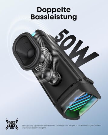 Soundcore Boom 3i від Anker – водонепроникна Bluetooth колонка для активного відпочинку, 50W, IP68, 16 годин, світлодіодна підсвітка, TWS, для каякінгу, риболовлі, кемпінгу