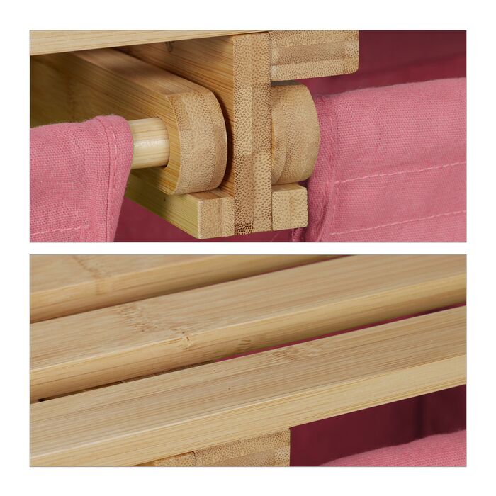 Кошик для білизни Relaxdays з полицями з бамбука