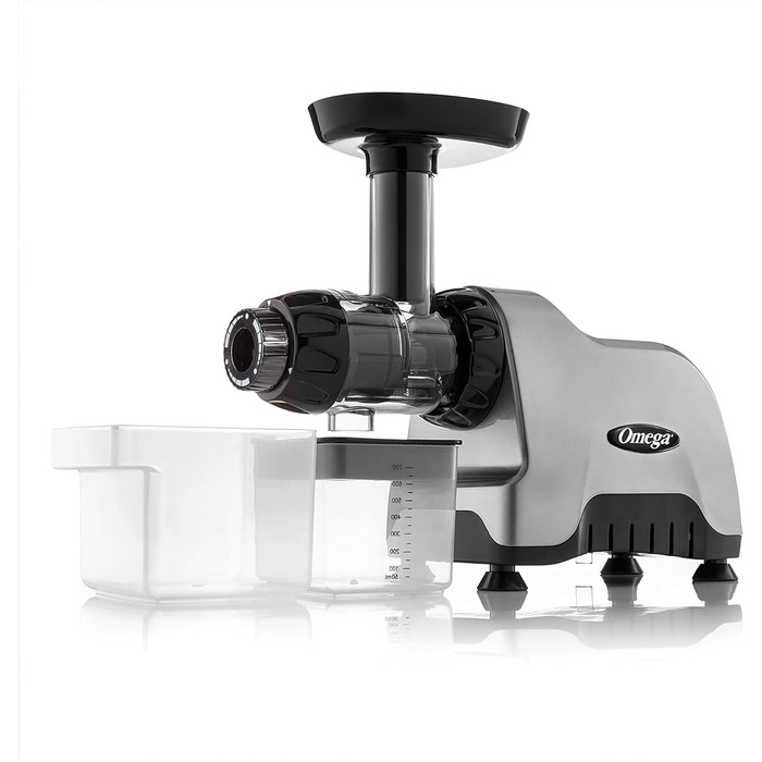 Omega CNC80S: компактний універсальний шнековий соковичавник, горизонтальний, пластик, сріблястий