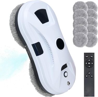 Робот для миття вікон Umelee з функцією розпилення води, 2800 Па, 10 мікрофібрових серветок, для внутрішніх та зовнішніх вікон