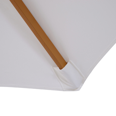 Outsunny Parasol Wood 300 см Дерев'яна парасолька Садова парасолька Балконна парасолька бамбуковий кремовий білий