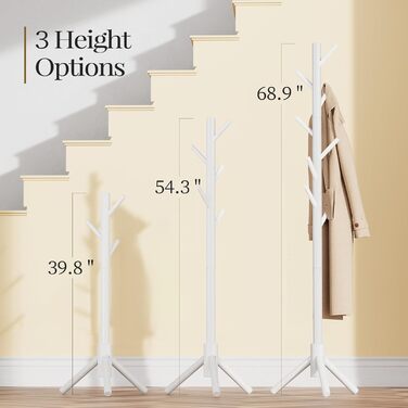 Підвісна шафа Pipishell для одягу, вішалка для курток, 8 гачків, природа (білий)