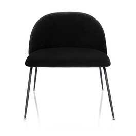 Крісло для відпочинку/вітальні VELVO, оксамит, чорний колір, hjh OFFICE