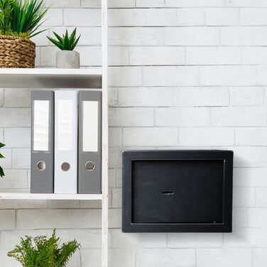 Relaxdays Чорний настінний сейф на ключ