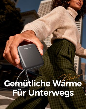 Електричні грілки для рук OCOOPA 2 шт. з акумулятором 4000mAh, USB, 3 режими нагріву, до 52°C, для зими, катання на лижах, подорожей та активного відпочинку, UT5 Nano Wiesengeflüster (Ocoopa x Künstleredition), чорний