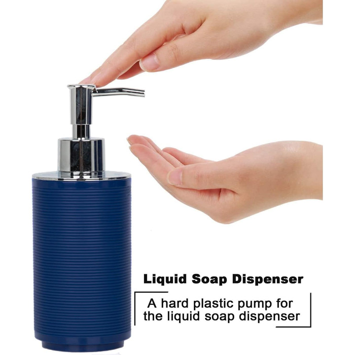 CERBIOR Набір аксесуарів для ванної кімнати, 6 шт. (мильниця, тримач для зубних щіток, стакан для щіток, мильниця) блакитний, подарунковий