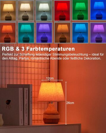 INTELIVE Бездротова керамічна настільна лампа з таймером, димером, лляним абажуром та пультом дистанційного керування. Акумуляторна, сучасний дизайн Mid Century.