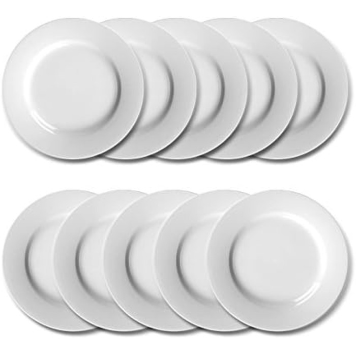 НАБІР з 10 тарілок плоских 18 см білого кольору