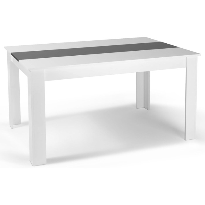IDMarket Комплект обіднього столу та 6 стільців Georgia/Romane, 140 см, білий та сірий