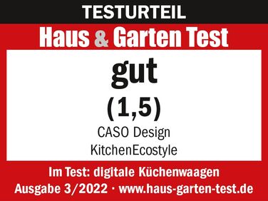 Кухонні ваги CASO Design Ecostyle: без батарейок, до 5 кг, крок 1 г, Testsieger
