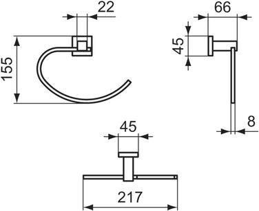 Рушникотримач Ideal Standard E2202AA IOM Cube 217 мм