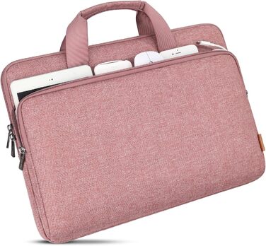 Чохол для ноутбука DOMISO 16 дюймів, сумісний з MacBook Pro (M4/M3/M2/M1) та іншими, водонепроникний, з ручкою, рожевий