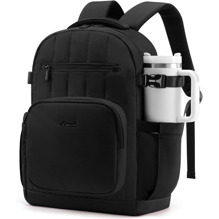 LOVEVOOK Рюкзак для жінок, чорний, 15.6 дюймів, водовідштовхуючий, з відділенням для ноутбука, для школи, університету, роботи