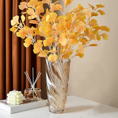 Скляна ваза для квітів Heyyou, сучасна мінімалістична ваза, Скандинавська скляна квіткова композиція ручної роботи, гідропонічна прикраса для домашнього обіднього столу, подарунка на весілля, новосілля, (стиль B-Бурштиновий)