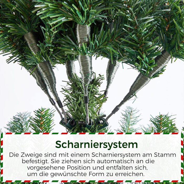 Штучна ялинка Yaheetech 183 см зі снігом та 64 шишками, 920 гілок, вогнестійка, з металевим підставкою та системою швидкого складання