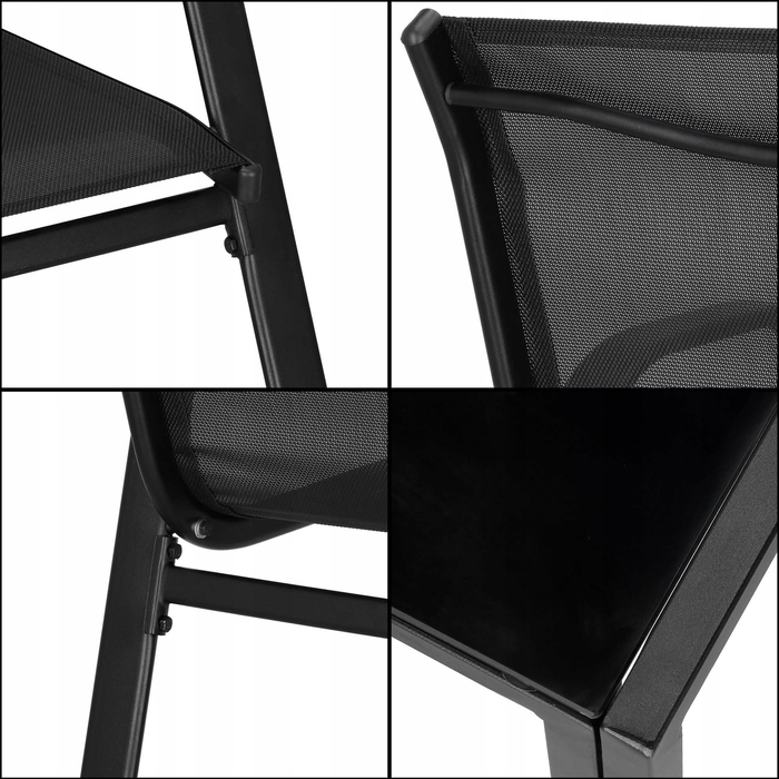 Комплект садових меблів Springos, метал, чорний, 4 предмети