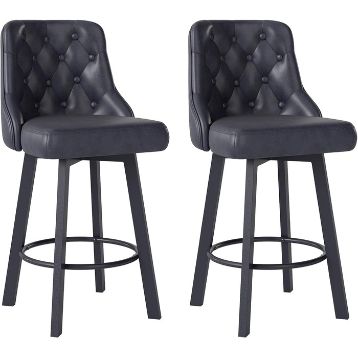 Барні стільці Youhauchair 2 шт., Чорні, регульовані, з підніжкою, 66.5 см, 150 кг