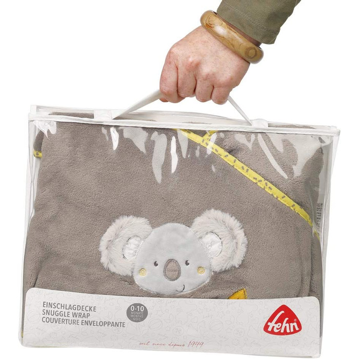 Укутує ковдру Fehn 058246 / затишне дитяче ковдру на липучці для дитячої коляски, перенесення, автокрісла, дитячого ліжечка, для дітей від 0 до 6 місяців (коала)