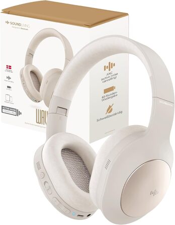 Навушники SOUNDLIVING Wave Активне шумозаглушення 40 годин ігрового часу Hi-Fi (бежевий)