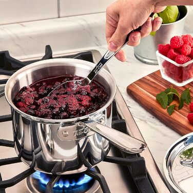 Набір кухонних інструментів All-Clad T236 з нержавіючої сталі (6 предметів) з підставкою, сріблястий