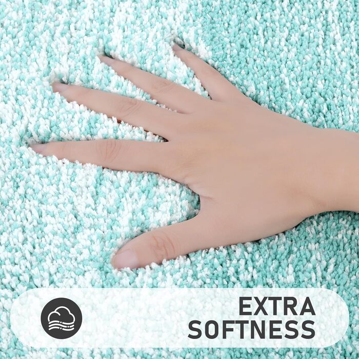 Набір килимків для ванної кімнати Bsmathom, 4 шт., з кришкою для унітазу, м'які, вбираючі, нековзні, машинне прання, килимок з U-подібною контуром, коврик для унітазу, помаранчевий/блакитно-зелений (Відтінок раю)