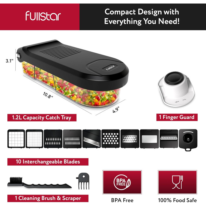 Многофункціональний овочевий слайсер-терка 10-в-1: слайсер для овочів, тертка для сиру, набір для нарізки соломкою, нарізчик для огірків, цибулі, картоплі та фруктів (білий)