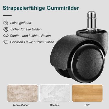 Крісло Vigosit Criss Cross з колесами, регульовані підлокітники, антиковзаюча тканина, комфортне сидіння, сучасний стиль, поворотне, для дому, туалетного столика, офісу (Сірий) (Блакитний)