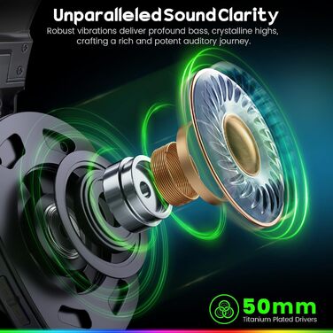 Ігрова гарнітура Bluetooth WG1 з мікрофоном, бездротова 2.4G, сумісна з PS5, PS4, PC, Switch, Mac, LED підсвічування, 50 годин роботи, Satinweiß (Pro-Wireless, Cyberblue)