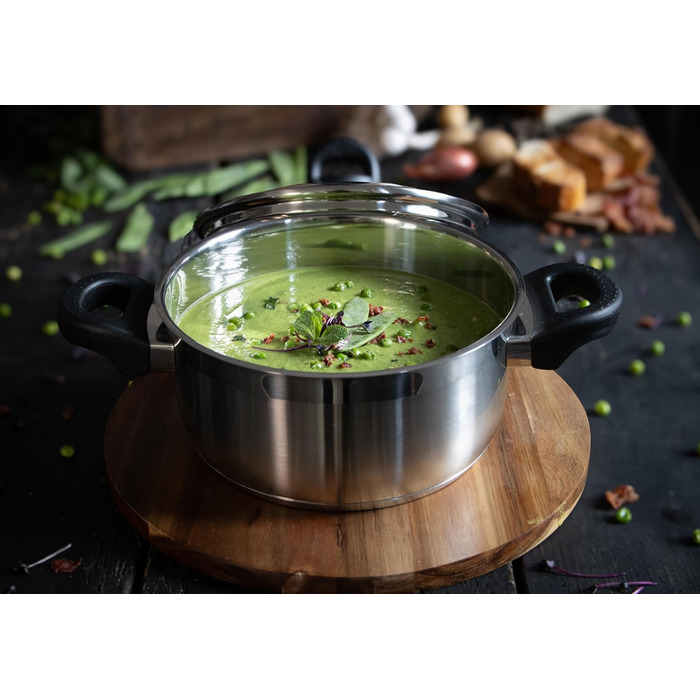 Каструля Fleischtopf 24 см, серія Turmalin, індукційна, з нержавіючої сталі, з мірною шкалою та системою дозування олії