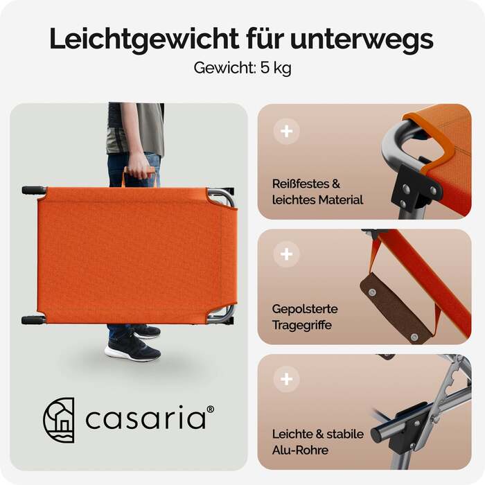 Шезлонг Ibiza Orange 190x59x29см Alu Sun Canopy