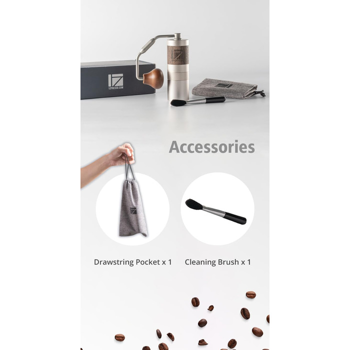 Кавомолка ручна 1Zpresso Q Heptagonal, компактна, для подорожей, з нержавіючою сталлю