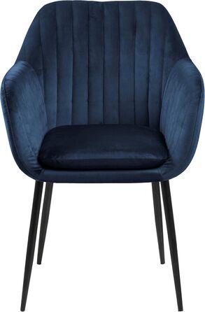 AC Design Furniture стілець Wendy, темно-синій/чорний, велюр/метал, 57x61x83 см