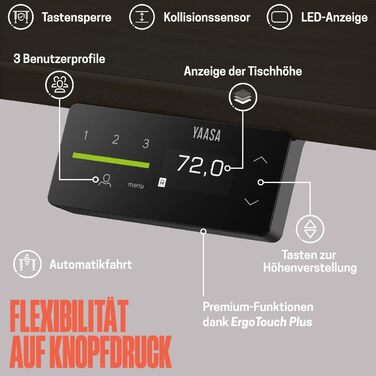 Рамка Yaasa Frame S для столу, регулювання висоти, USB-порт, 2-х рівневий телескопічний механізм, блокування клавішами (білий)