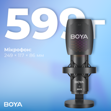 Мікрофон конденсаторний зі зміною діаграми спрямованості BOYA K9 RGB Black