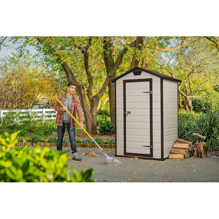 Садовий будиночок Keter Manor 4x3 м, пластиковий, коричневий - для дачі та саду