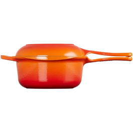 Le Creuset Marmitout: каструля-скороварка з чавуну, 22 см, 2.3 л, кольору Ofenrot