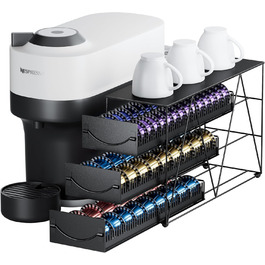 Тримач для капсул Vertuo/Nespresso (90 шт.) - металевий, чорний