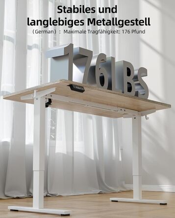 Електричний регульований стіл BEXEVUE 120x60 см, білий. Стіл для роботи з пам'яттю, комп'ютерний. Матеріал: акорн