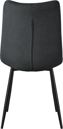 Крісла для їдальні ML-Design: комплект з 4 шт., антрацит, з м'яким сидінням та металевими ніжками. Підходять для їдальні, вітальні, кухні, офісу.