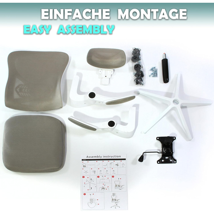 Офісний крісло Sesto Senso Ergo з підтримкою попереку та регульованими підлокітниками. Крісло для керівника з регульованою підголівником (світло-сірий)