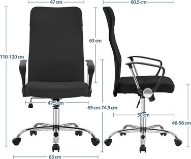 Офісне крісло Yaheetech, ергономічне, поворотне на 360, з підголовником, сітчастою спинкою, поперековою опорою, великим сидінням, чорне