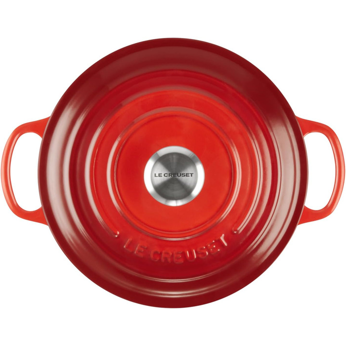Le Creuset Signature Казанок з чавуну з кришкою, 20 см, Ø 20 см, для всіх типів плит, включаючи індукцію, об'єм 2,4 л, колір Kirschrot (Вишня), 21177200602430 Coastal Blue