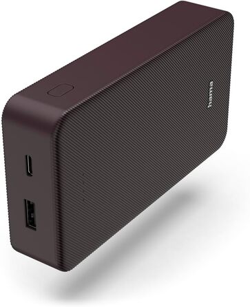 Портативний зарядний пристрій, слива, 20 20000mAh, USB-C/A, LED