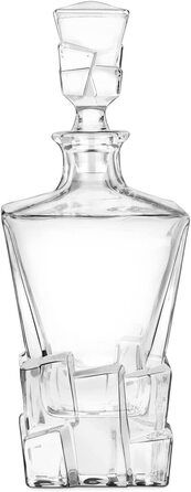 Графин для віскі Maverton об'ємом 950 мл Набір з 4 склянок для віскі з гравіюванням-графин для віскі-розкішний дизайнерський кришталевий келих - для чоловіків - на день народження - (герб)